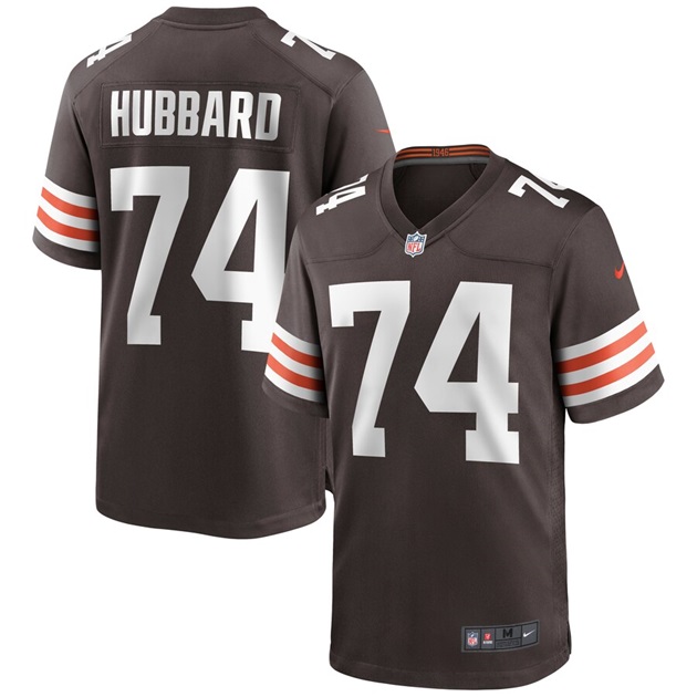 mens nike chris hubbard brown cleveland browns game jersey